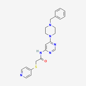 molecular formula C22H24N6OS B2947979 N-(6-(4-benzylpiperazin-1-yl)pyrimidin-4-yl)-2-(pyridin-4-ylthio)acetamide CAS No. 1421584-25-9