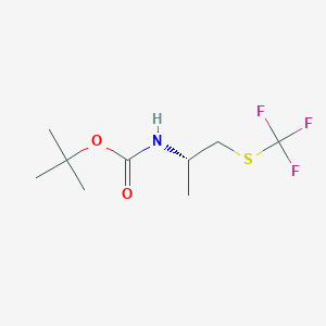 molecular formula C9H16F3NO2S B2947984 Tert-butyl N-[(2S)-1-(trifluoromethylsulfanyl)propan-2-yl]carbamate CAS No. 2092899-89-1