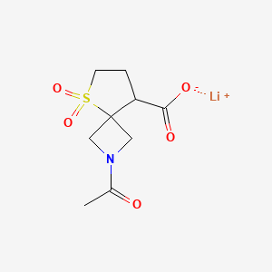molecular formula C9H12LiNO5S B2947992 Lithium;2-acetyl-5,5-dioxo-5lambda6-thia-2-azaspiro[3.4]octane-8-carboxylate CAS No. 2344680-34-6