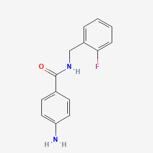 molecular formula C14H13FN2O B2948007 4-amino-N-[(2-fluorophenyl)methyl]benzamide CAS No. 362520-32-9