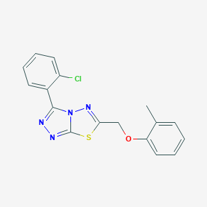 molecular formula C17H13ClN4OS B294801 3-(2-Chlorophenyl)-6-[(2-methylphenoxy)methyl]-[1,2,4]triazolo[3,4-b][1,3,4]thiadiazole 