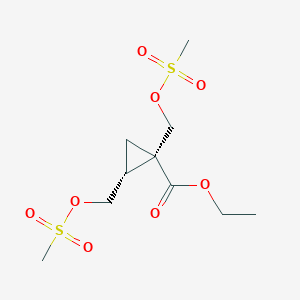 molecular formula C10H18O8S2 B2948013 ethyl (1R,2R)-1,2-bis[(methanesulfonyloxy)methyl]cyclopropane-1-carboxylate CAS No. 1204820-69-8