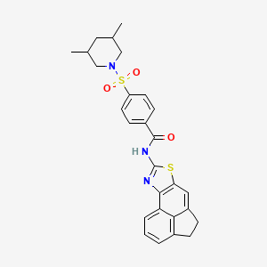 molecular formula C27H27N3O3S2 B2948062 N-(4,5-dihydroacenaphtho[5,4-d]thiazol-8-yl)-4-((3,5-dimethylpiperidin-1-yl)sulfonyl)benzamide CAS No. 361173-65-1