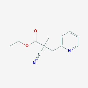 molecular formula C12H14N2O2 B2948063 Ethyl 2-cyano-2-methyl-3-(pyridin-2-yl)propanoate CAS No. 1423025-64-2