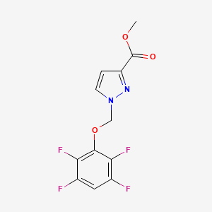 molecular formula C12H8F4N2O3 B2948064 methyl 1-[(2,3,5,6-tetrafluorophenoxy)methyl]-1H-pyrazole-3-carboxylate CAS No. 1005626-10-7