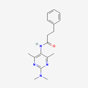 molecular formula C17H22N4O B2948078 N-[2-(Dimethylamino)-4,6-dimethylpyrimidin-5-YL]-3-phenylpropanamide CAS No. 1797077-28-1