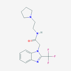 molecular formula C16H19F3N4O B294810 N-[2-(pyrrolidin-1-yl)ethyl]-2-[2-(trifluoromethyl)-1H-benzimidazol-1-yl]acetamide 