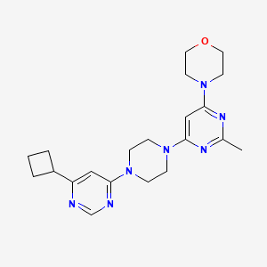 molecular formula C21H29N7O B2948121 4-{6-[4-(6-Cyclobutylpyrimidin-4-yl)piperazin-1-yl]-2-methylpyrimidin-4-yl}morpholine CAS No. 2415462-47-2