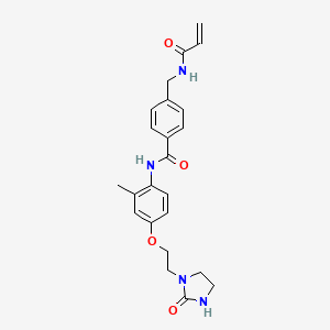 molecular formula C23H26N4O4 B2948173 n-{2-Methyl-4-[2-(2-oxoimidazolidin-1-yl)ethoxy]phenyl}-4-[(prop-2-enamido)methyl]benzamide CAS No. 2198090-17-2