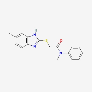 molecular formula C17H17N3OS B2948177 N-METHYL-2-[(5-METHYL-1H-1,3-BENZODIAZOL-2-YL)SULFANYL]-N-PHENYLACETAMIDE CAS No. 391255-55-3