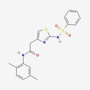 molecular formula C19H19N3O3S2 B2948192 2-(2-benzenesulfonamido-1,3-thiazol-4-yl)-N-(2,5-dimethylphenyl)acetamide CAS No. 922130-45-8