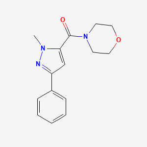 molecular formula C15H17N3O2 B2948226 4-(1-methyl-3-phenyl-1H-pyrazole-5-carbonyl)morpholine CAS No. 1022575-66-1