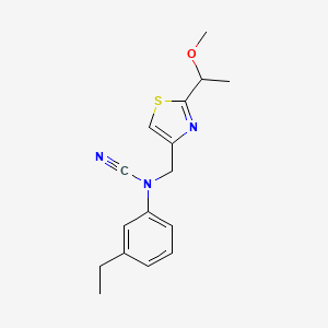 (3-Ethylphenyl)-[[2-(1-methoxyethyl)-1,3-thiazol-4-yl]methyl]cyanamide