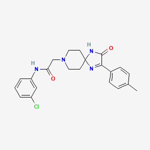 molecular formula C22H23ClN4O2 B2948234 N-(3-chlorophenyl)-2-[2-(4-methylphenyl)-3-oxo-1,4,8-triazaspiro[4.5]dec-1-en-8-yl]acetamide CAS No. 932476-04-5