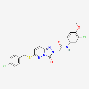 molecular formula C21H17Cl2N5O3S B2948294 N-(3-chloro-4-methoxyphenyl)-2-(6-{[(4-chlorophenyl)methyl]sulfanyl}-3-oxo-2H,3H-[1,2,4]triazolo[4,3-b]pyridazin-2-yl)acetamide CAS No. 1040655-41-1