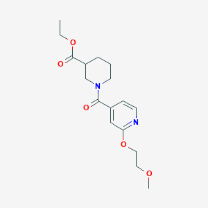 molecular formula C17H24N2O5 B2948328 ethyl 1-[2-(2-methoxyethoxy)pyridine-4-carbonyl]piperidine-3-carboxylate CAS No. 2034492-09-4