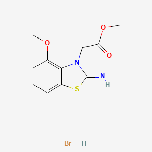 molecular formula C12H15BrN2O3S B2948359 methyl 2-(4-ethoxy-2-iminobenzo[d]thiazol-3(2H)-yl)acetate hydrobromide CAS No. 1351611-93-2