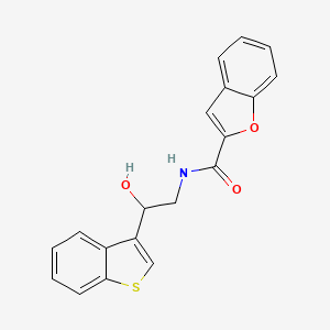 molecular formula C19H15NO3S B2948399 N-[2-(1-benzothiophen-3-yl)-2-hydroxyethyl]-1-benzofuran-2-carboxamide CAS No. 2034345-85-0