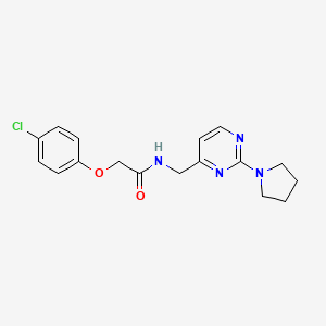 molecular formula C17H19ClN4O2 B2948402 2-(4-chlorophenoxy)-N-((2-(pyrrolidin-1-yl)pyrimidin-4-yl)methyl)acetamide CAS No. 1797974-52-7