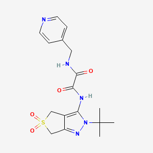 molecular formula C17H21N5O4S B2948404 N-{2-tert-butyl-5,5-dioxo-2H,4H,6H-5lambda6-thieno[3,4-c]pyrazol-3-yl}-N'-[(pyridin-4-yl)methyl]ethanediamide CAS No. 942007-26-3