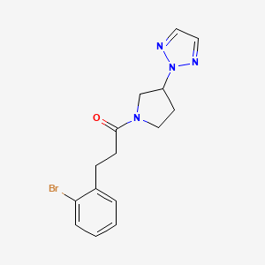 molecular formula C15H17BrN4O B2948412 1-(3-(2H-1,2,3-triazol-2-yl)pyrrolidin-1-yl)-3-(2-bromophenyl)propan-1-one CAS No. 2034409-20-4