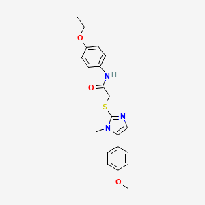 molecular formula C21H23N3O3S B2948428 N-(4-ethoxyphenyl)-2-{[5-(4-methoxyphenyl)-1-methyl-1H-imidazol-2-yl]sulfanyl}acetamide CAS No. 484681-53-0