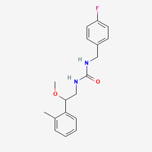 molecular formula C18H21FN2O2 B2948434 1-[(4-FLUOROPHENYL)METHYL]-3-[2-METHOXY-2-(2-METHYLPHENYL)ETHYL]UREA CAS No. 1797899-41-2
