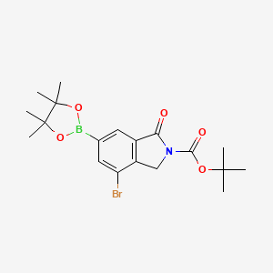 molecular formula C19H25BBrNO5 B2948435 tert-Butyl 4-bromo-1-oxo-6-(tetramethyl-1,3,2-dioxaborolan-2-yl)-3H-isoindole-2-carboxylate CAS No. 2377610-56-3