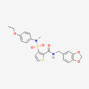 molecular formula C22H22N2O6S2 B2948448 N-[(2H-1,3-benzodioxol-5-yl)methyl]-3-[(4-ethoxyphenyl)(methyl)sulfamoyl]thiophene-2-carboxamide CAS No. 1251671-99-4