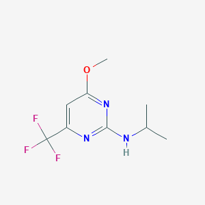 molecular formula C9H12F3N3O B2948453 N-isopropyl-4-methoxy-6-(trifluoromethyl)-2-pyrimidinamine CAS No. 339011-19-7