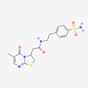 2-(6-methyl-5-oxo-3,5-dihydro-2H-thiazolo[3,2-a]pyrimidin-3-yl)-N-(4-sulfamoylphenethyl)acetamide