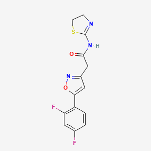 2-(5-(2,4-difluorophenyl)isoxazol-3-yl)-N-(4,5-dihydrothiazol-2-yl)acetamide