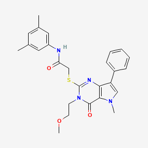 N-(3,5-dimethylphenyl)-2-((3-(2-methoxyethyl)-5-methyl-4-oxo-7-phenyl-4,5-dihydro-3H-pyrrolo[3,2-d]pyrimidin-2-yl)thio)acetamide