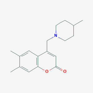 6,7-Dimethyl-4-[(4-methylpiperidin-1-yl)methyl]chromen-2-one