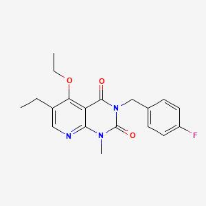 molecular formula C19H20FN3O3 B2948479 5-ethoxy-6-ethyl-3-(4-fluorobenzyl)-1-methylpyrido[2,3-d]pyrimidine-2,4(1H,3H)-dione CAS No. 921500-58-5