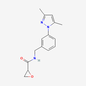 N-[[3-(3,5-Dimethylpyrazol-1-yl)phenyl]methyl]oxirane-2-carboxamide