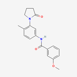 molecular formula C19H20N2O3 B2948493 3-methoxy-N-[4-methyl-3-(2-oxopyrrolidin-1-yl)phenyl]benzamide CAS No. 941934-07-2