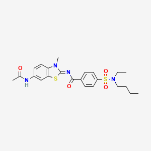 (Z)-N-(6-acetamido-3-methylbenzo[d]thiazol-2(3H)-ylidene)-4-(N-butyl-N-ethylsulfamoyl)benzamide