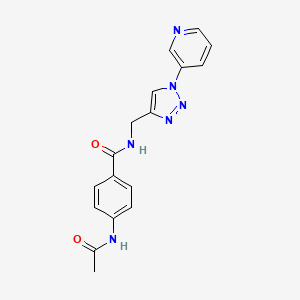 4-acetamido-N-((1-(pyridin-3-yl)-1H-1,2,3-triazol-4-yl)methyl)benzamide