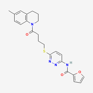 N-(6-((4-(6-methyl-3,4-dihydroquinolin-1(2H)-yl)-4-oxobutyl)thio)pyridazin-3-yl)furan-2-carboxamide