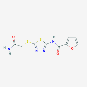 molecular formula C9H8N4O3S2 B2948508 N-{5-[(carbamoylmethyl)sulfanyl]-1,3,4-thiadiazol-2-yl}furan-2-carboxamide CAS No. 893350-00-0