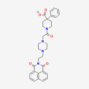 1-(2-(4-(2-(1,3-dioxo-1H-benzo[de]isoquinolin-2(3H)-yl)ethyl)piperazin-1-yl)acetyl)-4-phenylpiperidine-4-carboxylic acid