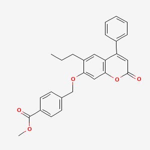 methyl 4-{[(2-oxo-4-phenyl-6-propyl-2H-chromen-7-yl)oxy]methyl}benzoate