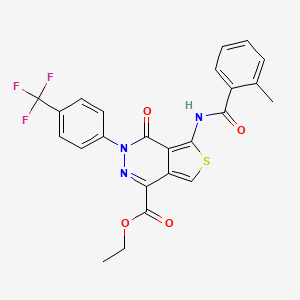 Ethyl 5-(2-methylbenzamido)-4-oxo-3-(4-(trifluoromethyl)phenyl)-3,4-dihydrothieno[3,4-d]pyridazine-1-carboxylate