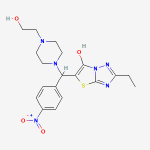 B2948535 2-Ethyl-5-((4-(2-hydroxyethyl)piperazin-1-yl)(4-nitrophenyl)methyl)thiazolo[3,2-b][1,2,4]triazol-6-ol CAS No. 898366-77-3