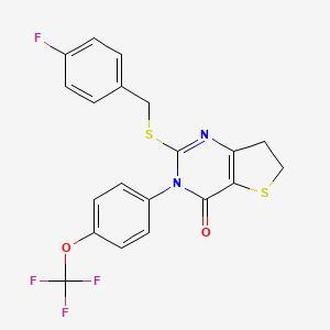 2-((4-fluorobenzyl)thio)-3-(4-(trifluoromethoxy)phenyl)-6,7-dihydrothieno[3,2-d]pyrimidin-4(3H)-one