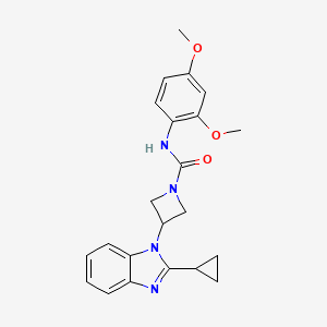 molecular formula C22H24N4O3 B2948541 3-(2-Cyclopropylbenzimidazol-1-yl)-N-(2,4-dimethoxyphenyl)azetidine-1-carboxamide CAS No. 2380193-62-2