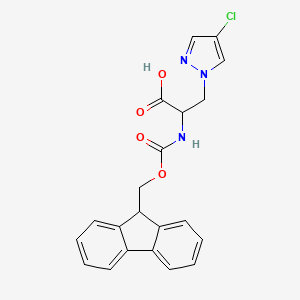 molecular formula C21H18ClN3O4 B2948547 3-(4-chloro-1H-pyrazol-1-yl)-2-({[(9H-fluoren-9-yl)methoxy]carbonyl}amino)propanoic acid CAS No. 2137517-20-3