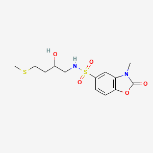 molecular formula C13H18N2O5S2 B2948556 N-[2-hydroxy-4-(methylsulfanyl)butyl]-3-methyl-2-oxo-2,3-dihydro-1,3-benzoxazole-5-sulfonamide CAS No. 2320465-56-1