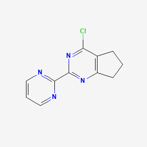 molecular formula C11H9ClN4 B2948560 4-chloro-2-pyrimidin-2-yl-6,7-dihydro-5H-cyclopenta[d]pyrimidine CAS No. 1247051-22-4